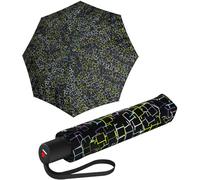 Knirps A.200 Duomatic Parapluie de poche compact et résistant aux tempêtes Testé en soufflerie Taille M, cubes noirs, 97 cm