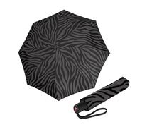 Knirps A.200 Parapluie de pluie moyen à ouverture et fermeture automatique avec étui de transport - Parapluie compact coupe-vent pour la pluie et pour adultes, zèbre noir