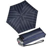 Knirps Mini parapluie de poche de voyage léger - Rayures, Bleu marine/noir/blanc, 93 cm, Compact