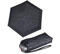Knirps Mini parapluie de poche de voyage léger - Rayures, Domino noir, 93 cm, Moderne