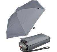 Knirps Mini parapluie de poche de voyage léger - Rayures, gris, 93 cm, Moderne et compact