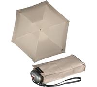 Knirps Mini parapluie de poche de voyage petit et léger - rayures, beige, 93 cm