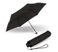 Knirps Parapluie C.050 Small Manual Black avec sac parapluie, Petit parapluie pour le voyage, Parapluie de poche à ouverture manuelle, Parapluie résistant au vent et léger, Mini parapluie