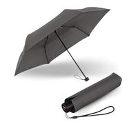 Knirps Parapluie C.050 Small Manual Dark Grey avec sac parapluie, Petit parapluie pour le voyage, Parapluie de poche à ouverture manuelle, Parapluie résistant au vent et léger, Mini parapluie