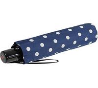 Knirps Parapluie de poche Slim Duomatic à pois, Bleu marine-blanc, 90 cm, Pois