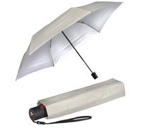 Knirps Parapluie de poche Ultra U.200 Medium Duomatic - Ouverture et fermeture automatique - Résistant aux tempêtes - Coupe-vent, Pierre avec revêtement argenté - Protection contre les UV et la