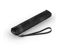 Knirps Parapluie de poche Ultra US.050 Slim Manual - Ultra léger et plat - Résistant aux tempêtes - Coupe-vent - 21 cm, Vision Black, Medium, Moderne