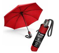 Knirps T.200 Duomatic Pocket Parapluie - Stable et résistant aux tempêtes - Shanghai, Rouge/excursion, uni (Getaway Solids), Klein