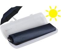 Knirps US.050 Parapluie de poche ultra léger et fin manuel avec protection UV et contre la chaleur dans un étui Bleu marine/noir