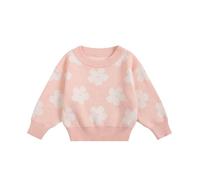 Knit Crew Neck Pull Fille, Sweat Enfant, Tricot Grande Taille Respirant Hiver Chaud Sweatshirts Col Rond Confort Manches Longues Hauts pour Enfant Coupe Ample Basique Mode Et Loisirs Pullover