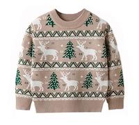 Knit Crew Neck Pull Garcon, Pull Enfant 8 Ans Garçon, Confort Manches Longues Mode Et Loisirs Respirant Pullover Grande Taille Hiver Chaud Basique Sweatshirts Col Rond Tricot Coupe Ample Chandail