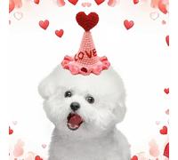 Knit Cute Dog Hat, dessin animé Valentines Day Dog Hat, Valentines Dog Hat, Dog Crochet Headwear, Pet Valentines Photo Props, Puppy Valentine Hat, Kitten Valentine Headwear, Valentines Pet
