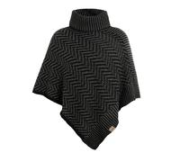 Knit Factory - Amber Poncho Tricoté - Noir/Anthracite - One Size