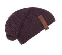 Knit Factory - Bonnet Coco - Bonnet Femme - Beanie Hiver - Bonnet Chaud - Bonnet tricoté - Aubergine - One Size - 30% Laine, 70% Acrylique