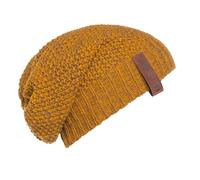 Knit Factory - Bonnet Coco - Bonnet Femme - Beanie Hiver - Bonnet Chaud - Bonnet tricoté - Ocre/Tobacco - One Size - 30% Laine, 70% Acrylique