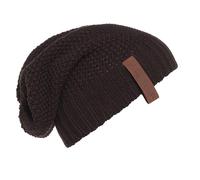 Knit Factory - Bonnet Coco - Bonnet Femme et Homme - Beanie Hiver - Bonnet Chaud - Bonnet tricoté - Marron Foncé - One Size - 30% Laine, 70% Acrylique