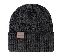 Knit Factory - Bonnet Sally - Bonnet Femme et Homme - Beanie Hiver - Bonnet Chaud - Bonnet tricoté - Grosses Mailles - Anthracite/Noir - One Size - 30% Laine, 70% Acrylique