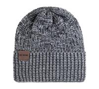 Knit Factory - Bonnet Sally - Bonnet Femme et Homme - Beanie Hiver - Bonnet Chaud - Bonnet tricoté - Grosses Mailles - Anthracite/Gris - One Size - 30% Laine, 70% Acrylique