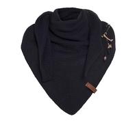 Knit Factory - Coco Châle - 190x85 cm | Châle femme en maille avec de la laine - Écharpe d’hiver chaude - Forme triangulaire - Grosse maille - Broche incluse