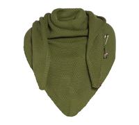 Knit Factory - Coco Châle - 190x85 cm | Châle femme en maille avec de la laine - Écharpe d’hiver chaude - Forme triangulaire - Grosse maille - Broche incluse
