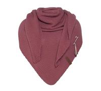 Knit Factory - Coco Châle Tricoté - Foulard Triangle - Écharpe Femme - Stone Red - 190x85 cm - Y compris la broche décorative