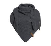 Knit Factory - Coco Châle Tricoté - Foulard Triangle - Foulard femme pour l’automne et l’hiver - Écharpe Femme - Châle Femme - 100% Fabriqué en Europe - Anthracite - 190x85 cm