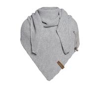 Knit Factory - Coco Châle Tricoté - Foulard Triangle - Foulard femme pour l’automne et l’hiver - Écharpe Femme - Châle Femme - 100% Fabriqué en Europe - Gris - 190x85 cm