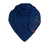 Knit Factory - Coco Châle Tricoté - Foulard Triangle - Écharpe Femme - Kings Blue - 190x85 cm - Y compris la broche décorative