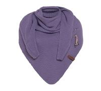Knit Factory - Coco Châle Tricoté - Foulard Triangle - Écharpe Femme - Violet - 190x85 cm - Y compris la broche décorative
