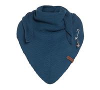 Knit Factory - Coco Châle Tricoté - Foulard Triangle - Foulard femme pour l’automne et l’hiver - Écharpe Femme - Châle Femme - 100% Fabriqué en Europe - Petrol - 190x85 cm