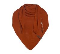Knit Factory - Coco Châle Tricoté - Foulard Triangle - Écharpe Femme - Terra - 190x85 cm - Y compris la broche décorative