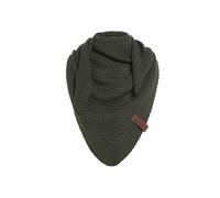 Knit Factory - Coco Châle Tricoté Junior - Foulard Triangle - Foulard femme pour l’automne et l’hiver - Écharpe pour fille de 5 à 12 ans - Fabriqué en Europe - Khaki - 140x60 cm