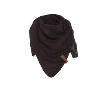 Knit Factory - Coco Châle Tricoté Junior - Foulard Triangle - Foulard femme pour l’automne et l’hiver - Écharpe pour fille de 5 à 12 ans - Fabriqué en Europe - Marron Foncé - 140x60 cm