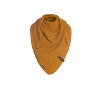 Knit Factory - Coco Châle Tricoté Junior - Foulard Triangle - Foulard femme pour l’automne et l’hiver - Écharpe pour fille de 5 à 12 ans - Fabriqué en Europe - Ocre - 140x60 cm