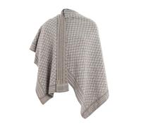 Knit Factory - Dusk Poncho réversible - Marron/Iced Clay - One Size