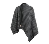 Knit Factory - Dusk Poncho réversible - Noir/Anthracite - One Size