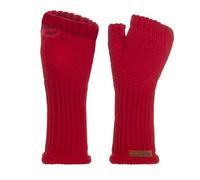 Knit Factory - Gants Cleo - Gants Femme - Mitaine Femme - Mitaines pour l'automne et l'hiver - Gants sans doigts - Gant Chauffant - 30% laine/70% acrylique - Bright Red - Taille Unique