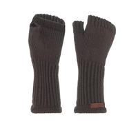 Knit Factory - Gants Cleo - Gants Femme - Mitaine Femme - Mitaines pour l'automne et l'hiver - Gants sans doigts - Gant Chauffant - 30% laine/70% acrylique - Taupe - Taille Unique