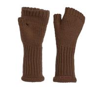 Knit Factory - Gants Cleo - Gants Femme - Mitaine Femme - Mitaines pour l'automne et l'hiver - Gants sans doigts - Gant Chauffant - 30% laine/70% acrylique - Tobacco - Taille Unique