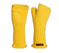 Knit Factory - Gants Cleo - Gants Femme - Mitaine Femme - Mitaines pour l'automne et l'hiver - Gants sans doigts - Gant Chauffant - 30% laine/70% acrylique - Canario Yellow - Taille Unique