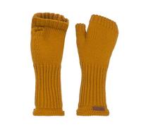 Knit Factory - Gants Cleo - Gants Femme - Mitaine Femme - Mitaines pour l'automne et l'hiver - Gants sans doigts - Gant Chauffant - 30% laine/70% acrylique - Ocre - Taille Unique