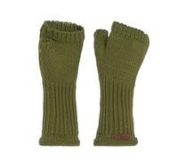 Knit Factory - Gants Cleo - Gants Femme - Mitaine Femme - Mitaines pour l'automne et l'hiver - Gants sans doigts - Gant Chauffant - 30% laine/70% acrylique - Vert Mousse - Taille Unique