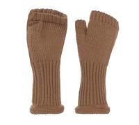 Knit Factory - Gants Cleo - Gants Femme - Mitaine Femme - Mitaines pour l'automne et l'hiver - Gants sans doigts - Gant Chauffant - 30% laine/70% acrylique - Nude - Taille Unique
