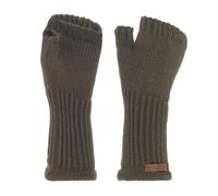 Knit Factory - Gants Cleo - Gants Femme - Mitaine Femme - Mitaines pour l'automne et l'hiver - Gants sans doigts - Gant Chauffant - 30% laine/70% acrylique - Cappuccino - Taille Unique