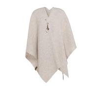 Knit Factory - Jazz Poncho Tricoté - Cape Femme - Poncho réversible Femme - Châle Femme - Poncho pour l’Automne et l’Hiver - Poncho Femme en Laine et Acrylique - Beige - Taille Unique