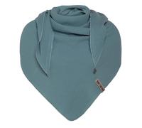 Knit Factory - Liv Châle - Foulard femme - Écharpe femme - Foulard triangle en mousseline - Pour le printemps et l’été - 100% Coton biologique - Stone Green - 190x85 cm