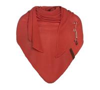 Knit Factory - Lola Châle - 190x85 cm | Châle femme en maille fine - Écharpe triangulaire printemps-été - Mélange de coton - Broche incluse