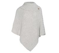 Knit Factory - Nicky Poncho Tricoté - Cape Femme - Poncho Femme - Poncho pour l’Automne et l’Hiver - Poncho en Laine et Acrylique - avec col écharpe - Beige - Taille Unique