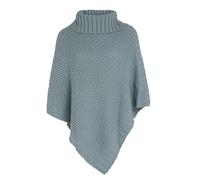 Knit Factory - Nicky Poncho Tricoté - Stone Green - One Size