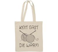 Knit Fast Die Young Live Fast Die Young Parodie Sac fourre-tout en coton naturel Blanc
